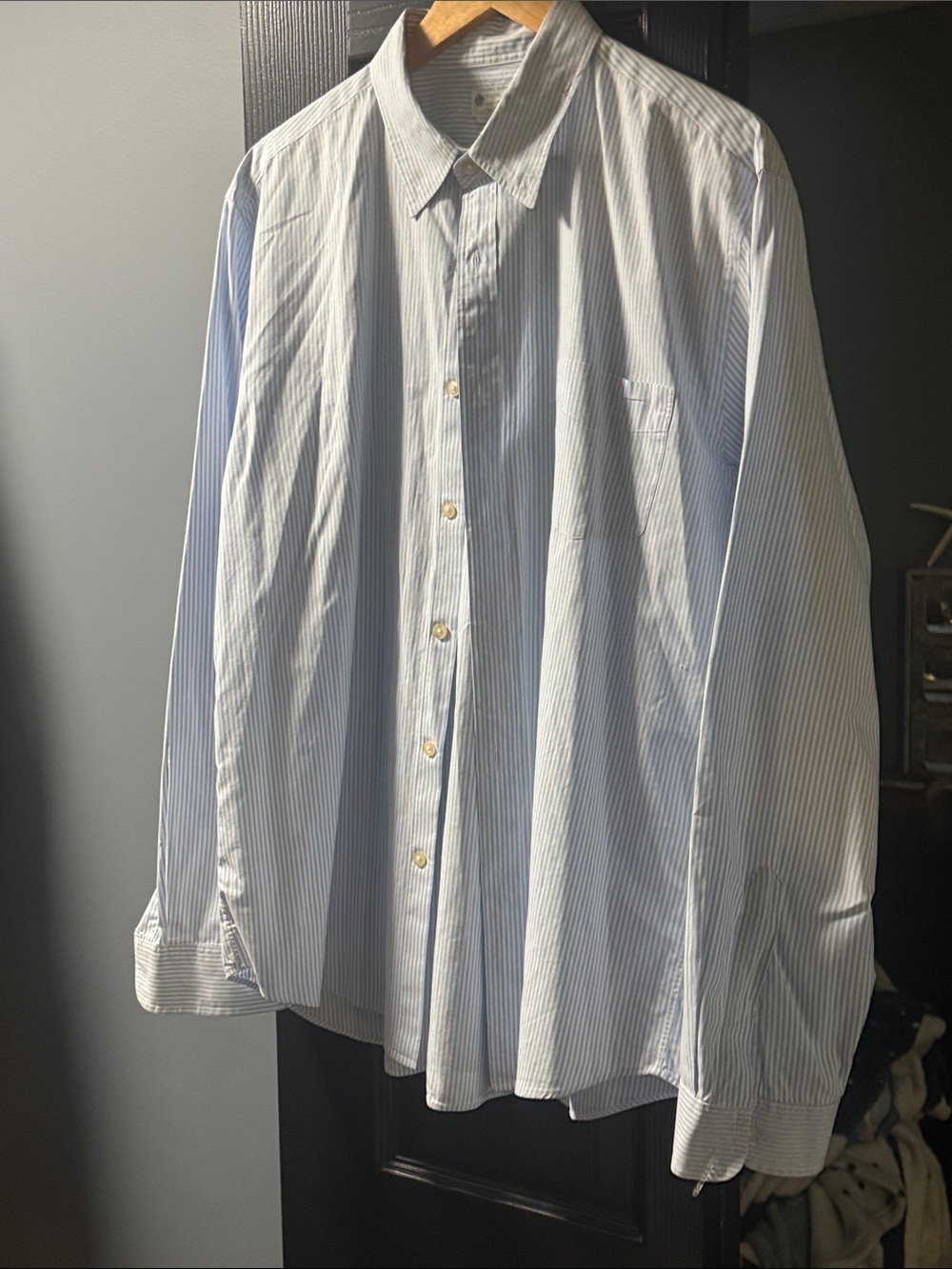 J. Crew Light Blue and White Pinstripe Dress Shirt